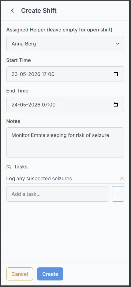 Assigning caregivers and handling shift swaps